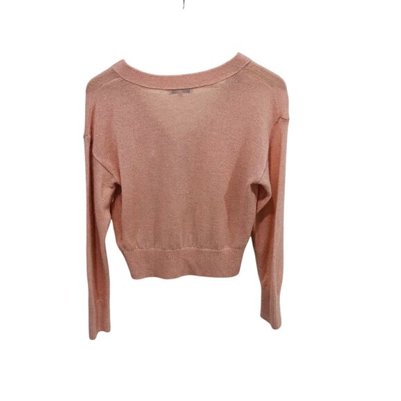 Madewell Alpaca-Blend V-Neck Cardigan Medium Pink Buttoned Lightweight Knit - Picture 3 of 6